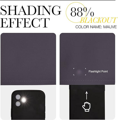 NICETOWN Blackout Bedroom Curtains 66 inches Long, Grommet Room Darkening Thermal Insulated Window Treatments for Home Office/Kids Room, Greyish Purple, 2 Panels, W66 x L66