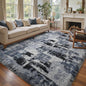 8x10 Ft Extra Large Shag Rugs for Living Room, Tie Dyed Ultra Soft Fluffy Furry Area Rugs for Bedroom Indoor Floor, Aesthetic Carpet for Kids Home Decor (Blue)