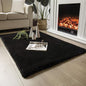 Ashler Faux Fur Rug, Ultra Soft Faux Rabbit Fur, Black Area Rugs, 3 x 5 Feet Rectangle, Machine Washable Nursery Decor Throw Rugs for Bedroom, Kids Room, Living Room
