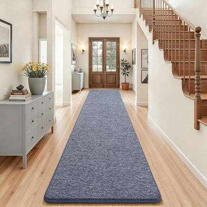 AROGAN Washable 2x10 Runner Rug for Hallway, Long Runner Rugs wtih Soft Memory Foam for Bedroom, Non Slip Backing Carpet Runners for Hallways, Kitchen, Bathroom, Entryway Home Decor, Navy Blue