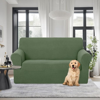 U-NICE HOME Loveseat Cover Stretch Couch Cover Sofa Cover Sofa Slipcover Furniture Protector for 2 Cushion Couch Sofa Pet Friendly(Loveseat, Loden Frost)