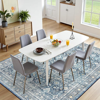 Lofus 6x9 Area Rug for Living Room,Blue Washable Area Rugs with Non-Slip Backing,Soft Boho Carpets for Bedroom Dining Room Home Office Indoor Nursery
