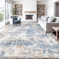XLUEZ 10x14 Area Rugs for Living Room, Washable Modern Abstract Large Area Rug Neutral Soft Non Slip Kids Rug Stain Resistant Indoor Carpet for Bedroom Dining Room Playroom Home Office(Blue, 10'x14')