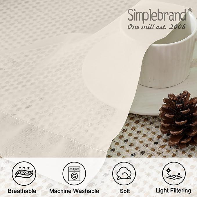 Simplebrand Cream Sheer Curtains 72 Inches Long 2 Panels for Living Room, Rod Pockets Airy Window Treatments Voile Sheer Curtains Panels Lightweight for Front Back Patio Glass Door, 42" Width