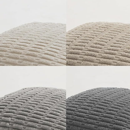 Fancy Homi Set of 4 Grey and White Long Lumbar Rectangle Decorative Throw Pillow Covers 12x24 Inch for Couch Bed Chair, Farmhouse Boho Room Decor, Soft Fuzzy Corduroy Textured Cushion Case 30x60cm
