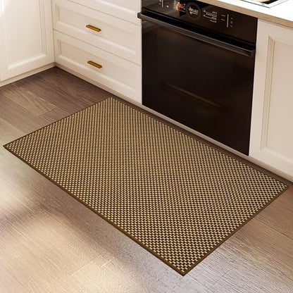 YDKGL 2x3 ft Indoor Door Mat Entryway Rug Non Slip Boho Woven Washable Small Area Rugs Runner, Front Entry Rug Entrance Doormat for Hall Porch Bathroom Kitchen Bedroom, Dark Brown/Coffee 24"x36"