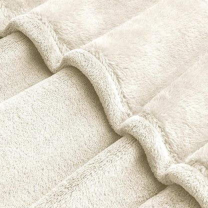 BEDELITE Fleece Blanket Extra Large Blankets for Bed, Luxury Plush Cozy Fuzzy Blanket 120x120 inches, Super Soft Warm Lightweight Throw Blanket All Seasons Suitable, Cream