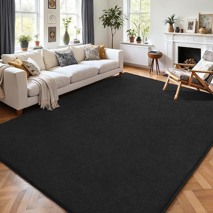 AROGAN Modern Shag Area Rug for Bedroom, 4x6 Feet Washable Rugs for Living Room, Indoor Floor Carpet, Plush Memory Foam Bedside Rugs for Kids Girls Teens Room Low Pile, Dark Grey