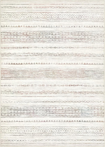 Nakagishi Area Rug Living Room Rugs: 4X6 Machine Washable Boho Large Neutral Farmhouse Stain Resistant Moroccan Indoor Floor Carpet for Bedroom Nursery Dorm Dining Room Home-Multi Color
