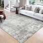 Washable Area Rugs Square 8ft Non-Slip Modern Abstract Soft for Living Room Entryway Bedroom Nursery, Print Pattern, Gray White Grey