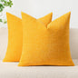 MIULEE Pack of 2 Couch Throw Pillow Covers 18x18 Inch Soft Goose Yellow Chenille Pillow Covers for Sofa Living Room Spring Home Decor Couch Solid Dyed Cases