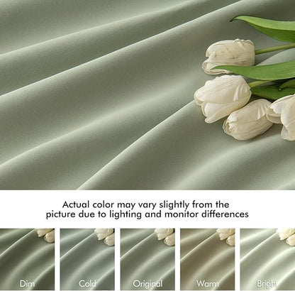 MIULEE Back Tab Sage Green Curtains 84 Inch Length 2 Panels Set for Living Room Bedroom, Rod Pocket/Pinch Pleated Light Blocking Thermal Insulated Room Darkening Blackout Curtains 84 Inches Long