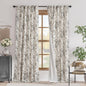 jinchan Blackout Floral Curtains for Living Room Bedroom Linen Blend Curtain Farmhouse Black Printed with Lined Back Tab Rod Pocket Drapes Window Treatments 2 Panels 102 Inch