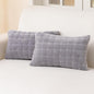 Velvet Throw Pillow Covers(Pack of Two, Light Grey) 12×20 Inch Decorative Pillows Cover Neutral Soft Chenille Couch Pillows with Zipper Aesthetic for Living Room and Bedroom