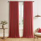 Guken Red 100% Blackout Linen Curtains 90 Inch Length 2 Panels Set for Living Room Bedroom Back Tab Thermal Insulated Black Out Drapes Room Darkening Farmhouse Window Curtains 90 Inches Long
