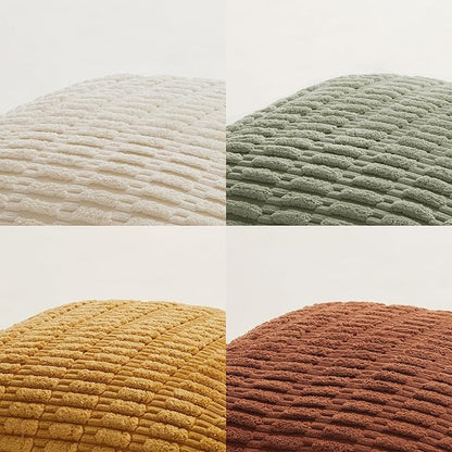 Fancy Homi 4 Packs Fall Decorative Throw Pillow Covers 16x16 Inch for Living Room Couch Bed Sofa, Rustic Farmhouse Boho Home Decor, Soft Plush Striped Corduroy Square Cushion Case 40x40 cm