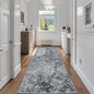 Runner Rug for Hallways Kitchen 2'6"x8' Washable Non Slip: Carpet Non Skid 8ft Entryway Rubber Backed 8 Feet Neutral Abstract Modern Rug Low Pile Pet Friendly Indoor Black