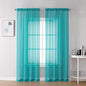 Chyhomenyc Turquoise Sheer Curtains 72 Inch Length 2 Panels, Light Filtering Soft Airy Rod Pocket Voile Window Curtain Drapes for French Door Bedroom Living Room, Each 42Wx72L Inches