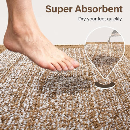 Bathroom Rugs 30x20 Non Slip Washable, Coffee Bath Mat for Bathroom Floor Tub, Soft Absorbent Quick Dry Mats for Shower, Bathtub,Home Decor
