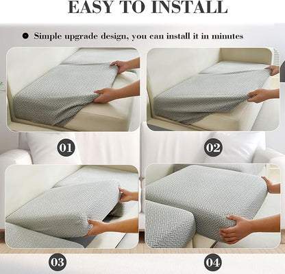 Sofa Covers Couch Covers for Sofa Pet Friendly Couch Cushion Covers Universal Sofa Covers Washable Stretch Slipcovers for Sectional Sofa (Texture Light Gray,Headrest Cover)