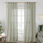 LAMIT Sage Grey Linen Boho Curtains 84 inch Length 2 Panels, Light Filtering Semi Sheer Panels Back Tab and Rod Pocket Neutral Drapes for Bedroom/Living Room, 34 x 84 Inch