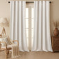 Boho 80% Blackout Curtains with Gray Liner 96 Inches Long 2 Panels Set, Beige Linen Blend Drapes with Tassels and Cotton Embroidered for Living Room Bedroom