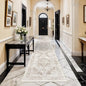 Washable 2'6''x16' Runner Rug - Non-Slip Vintage Runner Rug for Entryway Low-Pile Medallion Long Rugs for Hallway Waterproof Traditional Runner Rugs Indoor Thin Rug for Kitchen (Cream/Beige)
