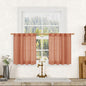 LAMIT Terracotta Semi Sheer Linen Curtains 24 Inch Long, Light Filtering Panels Back Tab and Rod Pocket Neutral Drapes for Cafe/Bathroom/Small Window, 2 Panels, 34 x 24 Inch