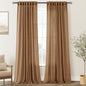 Brown Curtains for Living Room Back Tab Modern Farmhouse Semi Sheer Curtains 84 inches Long 2 Panels Set Muted Neutral Window Curtain for Dining Room Bedroom 52x84