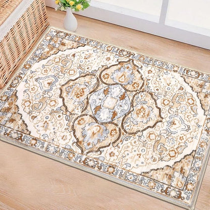 HEBE Washable Area Rug 2'x3' Non Slip Soft Distressed Medallion Bedroom & Living Room Accent Throw Vintage Entry Floor Carpet for Dining Room & Bathroom Entryway