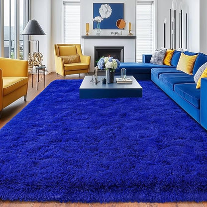 Rugs for Bedroom 4x6, Soft Shaggy Modern Shag Area Rug for Living Room, Upgrade Non-Slip Plush Fluffy Carpet for Kids Boys Girls Room Home Decor Aesthetic, Royal Blue