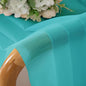 Chyhomenyc Turquoise Sheer Curtains 54 Inch Long 2 Panels, Light Filtering Rod Pocket Voile Short Curtains Drapes for Living Room Bedroom Small Windows, 42Wx54L Inches