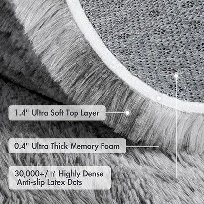 10x14 Ft Extra Large Shag Rugs for Living Room, Ultra Soft Fluffy Furry Area Rugs for Bedroom Indoor Floor, Aesthetic Carpet for Kids Home Decor (Light Grey)