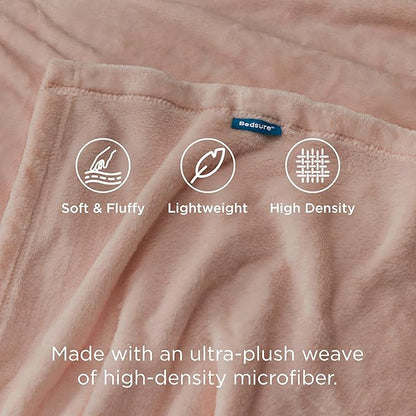 Bedsure GentleSoft Fleece Throw Blanket Dusty Pink - 300GSM Blankets for Couch, Sofa, Bed, Soft Lightweight Plush Cozy Throws for Toddlers, 50x60 inches