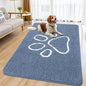 Smiry Dog Door Mat for Muddy Paws, Absorbent Dirt Trapper Non Slip Quick Dry Washable Chenille Mat for Mud Dogs, Entry Rug for Indoor and Outdoor (59x35 Inches, Airy Blue and White)