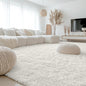 OLANLY 9x9 Machine Washable Large Area Rugs for Living Room, Bedroom, Soft Fluffy Shaggy Bedside Rug, Indoor Floor Carpet for Kids Girls and Boys, Dorms, Nursery, Home Decor Aesthetic, Ivory