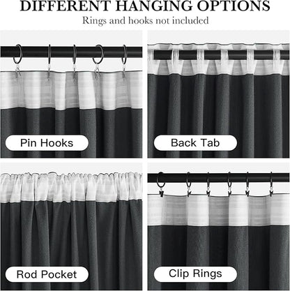 RYB HOME Dusty Blue Velvet Drapes for Baby Boy Bedroom, Thermal Insulated, Light Blocking, Floor-Length Velvet Curtains with Hook Belt for Modern Home Decor, 52" W x L84 L, 2 Panels Set