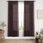Coffee Brown Curtains 72 inch Length for Living Room/Study Room Back Tab Rod Pocket Linen Semi Sheer Modern Farmhouse Curtain Coastal Decor Cotton Textured Gauze for Dining Room Office 2 Panels