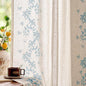 jinchan Evelyn Embroidered Linen Curtains for Living Room Farmhouse Floral Curtains for Bedroom Semi Sheer Light Filtering Window Drapes Rod Pocket Back Tab 2 Panels W50 x L96 Blue
