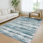 KOZYFLY Area Rug 6x9 Modern Ombre Rugs for Living Room, Washable Large Thin Rugs Non-Slip Soft Striped Rug for Bedroom, Print Blue Abstract Carpet for Laundry/Kid Room