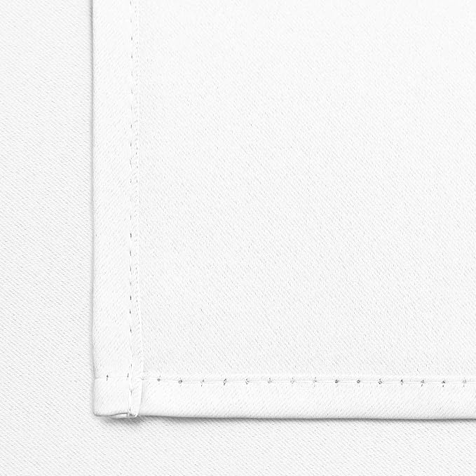 Yakamok Pure White Curtains 45 Inch Length, Grommet Top Small Window Drapes for Living Room/Bedroom(52 Inch Width, 2 Panels)