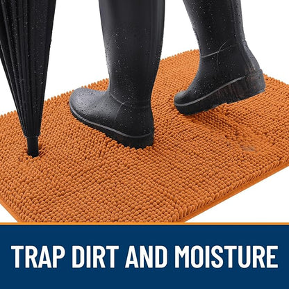 OLANLY Dog Door Mat for Muddy Paws 54x24, Absorbs Moisture and Dirt, Absorbent Non-Slip Washable Doormat, Quick Dry Chenille Mud Mat for Dogs, Entry Indoor Entryway Carpet for Inside Floor, Clay