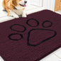 Smiry Dog Door Mat for Muddy Paws, Absorbent Dirt Trapper Non Slip Quick Dry Washable Chenille Mat for Mud Dogs, Entry Rug for Indoor and Outdoor (30x20 Inches, Russet and Black)