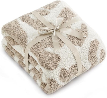 Bedsure Leopard Throw Blanket for Couch, Cheetah Print Knit Fall Gifts Blanket - Super Soft, Cozy & Warm, GentleSoft, Breathable & Lightweight for Bedding Sofa, Khaki, 50x60 Inches
