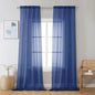Chyhomenyc Sheer Royal Blue Curtains 90 inches Long 2 Panels, Light Filtering Soft Airy Solid Elegant Voile Window Treatment Drapes for Bedroom Living Room Wedding Party Decor, 42 Wx90 L Inches