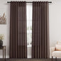 Nanspring Coffee Linen Blend Drapes 84 Inch Length 2 Panels Set Back Tab Rod Pocket Light Filtering Privacy Semi Sheer Textured Curtains Neutral Farmhouse Decor Curtains for Living Room Bedroom 52x84