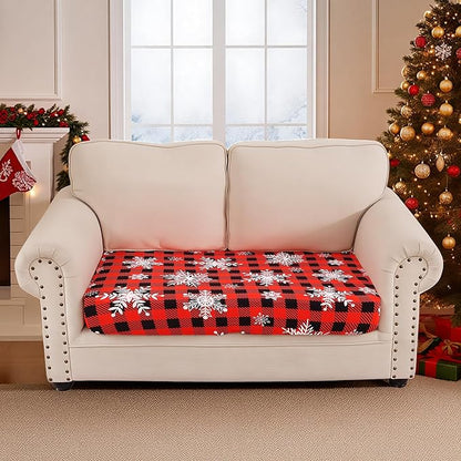 Smiry Printed Couch Cushion Covers, Stretch Soft Couch Covers for Sofa, Washable Non-Slip Sofa Slipcover Furniture Protector for Indoor and Outdoor (Medium, Burgundy)