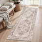 Lofus 2x6 Runner Rug for Hallways, Washable Kitchen Rugs, Non-Slip Rugs for Entryway and Bedroom, Vintage Boho Carpet, Soft Low Pile Long Runner Area Rug, Vintage Beige Brown