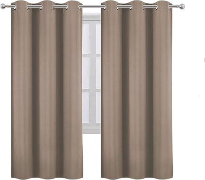 LEMOMO Cappuccino Thermal Blackout Curtains/42 x 72 Inch/Set of 2 Panels Room Darkening Curtains for Bedroom