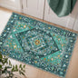SERISSA Boho Rugs for Entryway, 2x3 Teal Entryway Rug Non-Slip Washable Small Area Rug, Ultra Soft Oriental Vintage Low-Pile Indoor Door Mat Floor Carpet for Entrance Bedroom Kitchen Bathroom